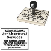 Architectendiensten met naam, adres, enz. rubberstempel (Gestempeld)