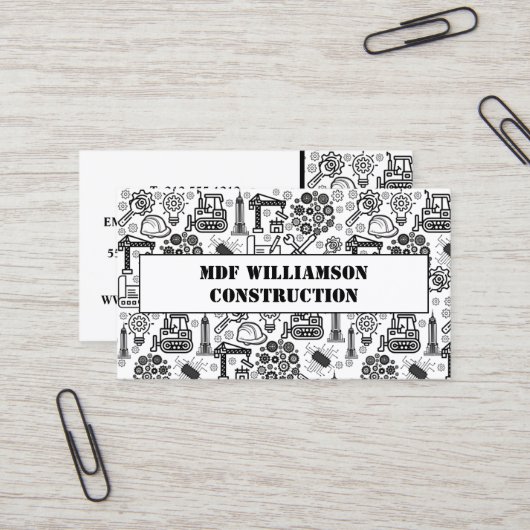 Architectonisch blauwdruk ingenieurspatroon visitekaartje (Voorkant / Achterkant in situ)