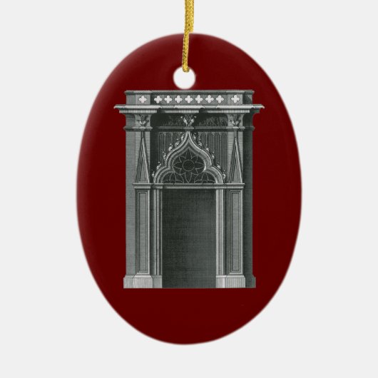  architectonisch element, Gothic Doorway Keramisch Ornament (Voorkant)