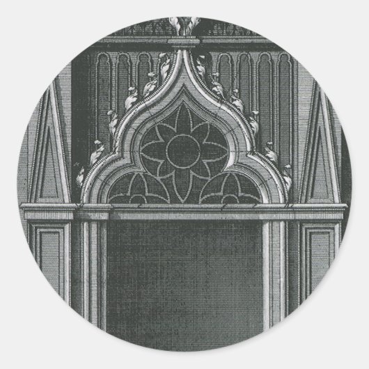  architectonisch element, Gothic Doorway Ronde Sticker (Voorkant)