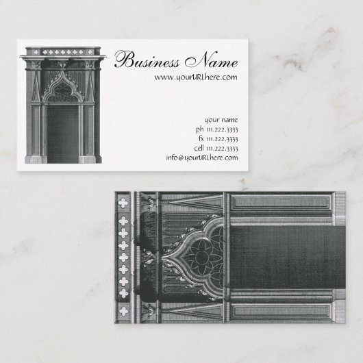 architectonisch element, Gothic Doorway Visitekaartje (Voorkant / Achterkant)