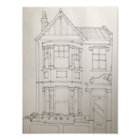 Architectonisch Huis Foto Afdruk (Voorkant)