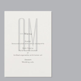 Architectonisch Monogram Minimalistische Trouwdag Menu