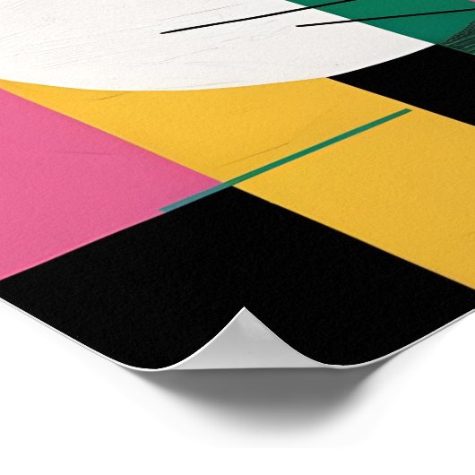 Architectonisch ritme – kleur- en curvegeometrie poster (Hoek)