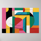 Architectonisch ritme – kleur- en curvegeometrie poster (Voorkant)