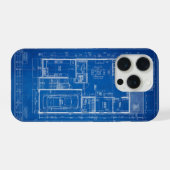 Architectonische Blauwdruk Huis Plattegrond Ontwer iPhone Hoesje (Achterkant horizontaal)