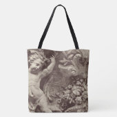 Architectonische gebeeldhouwde bloemen details tote bag (Achterkant)