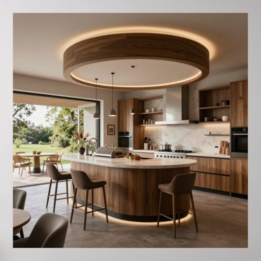Architectonische Harmonie: Indoor-Outdoor Stroom Poster (Voorkant)