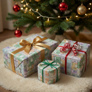 Architectonische meerlaagse gebouw vloerindeling cadeaupapier