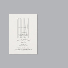Architectonische Monogram Huwelijksdetails Kaart