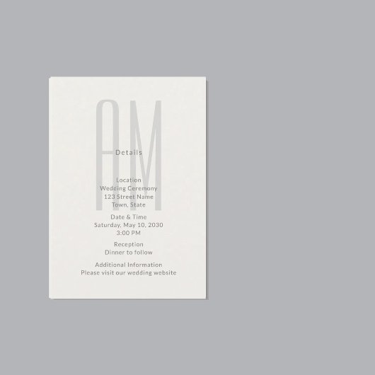 Architectonische Monogram Huwelijksdetails Kaart