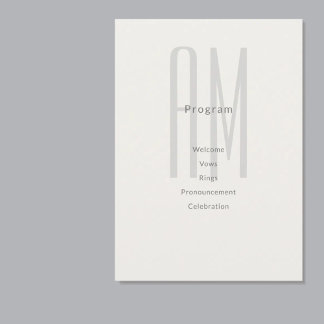 Architectonische Monogram Huwelijksprogramma Kaart