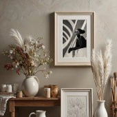 Architectonische muze: monochrome caped elegantie poster