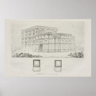  architectonische ontwerpkathedraal poster