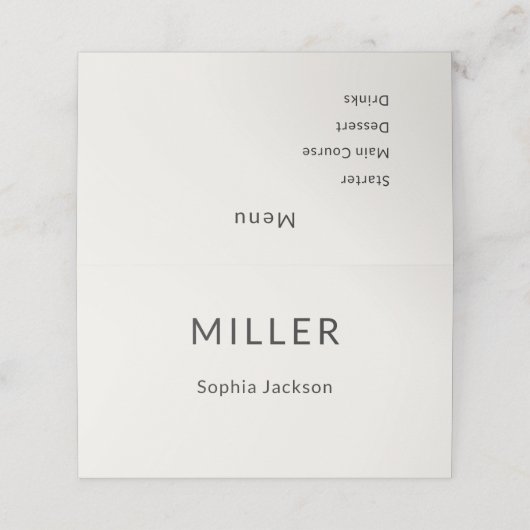 Architectonische plaatskaart menu (Buitenkant ongevouwen)