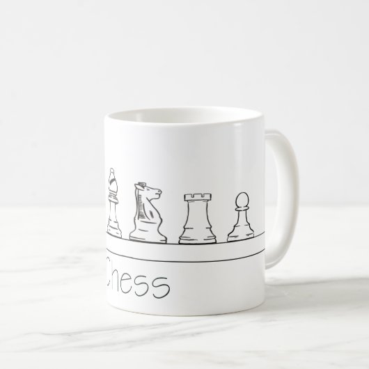 Architectonische schaakstukken koffiemok (Voorkant rechts)