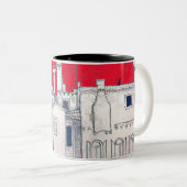 architectonische schets tweekleurige koffiemok (Voorkant rechts)