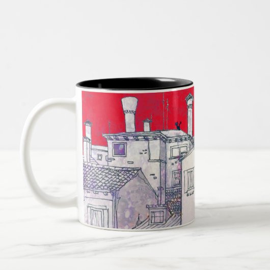 architectonische schets tweekleurige koffiemok (Links)