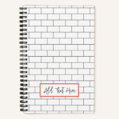 Architectonische Subway Tegel Modern Classic Desig Notitieboek (Voorkant)