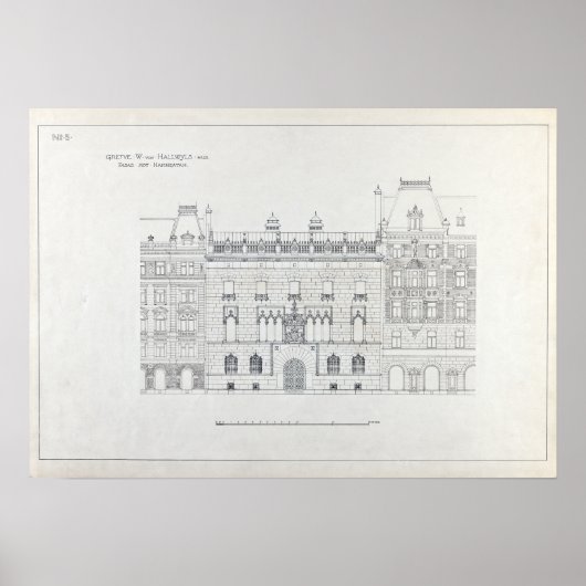 architectonische tekeningen van Hallwyl House Poster (Voorkant)