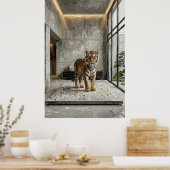 Architectonische Tijger Elegantie – Luxe Minimalis Poster (Keuken)