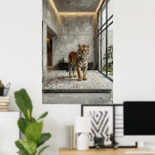 Architectonische Tijger Elegantie – Luxe Minimalis Poster (Thuiskantoor)