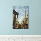 Architecturaal Capriccio met predikant Canvas Afdruk (Insitu (Houten vloer))