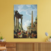 Architecturaal Capriccio met predikant Canvas Afdruk (Insitu (Woonkamer))