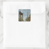 Architecturaal Capriccio met predikant Vierkante Sticker (Tas)