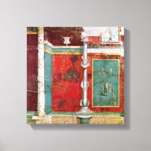 Architecturaal detail met een landschap canvas afdruk