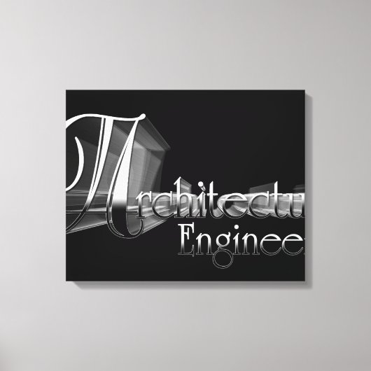Architecturaal Engineer Typografie Artwork Canvas Afdruk (Voorkant)
