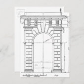 architecturaal grafisch zwart-wit briefkaart (Voorkant / Achterkant)