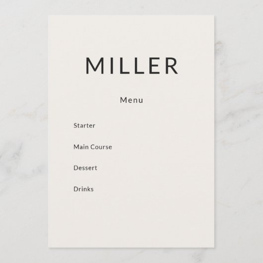 Architecturaal Huwelijksprogramma Menu (Achterkant)