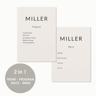 Architecturaal Huwelijksprogramma Menu