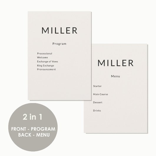 Architecturaal Huwelijksprogramma Menu