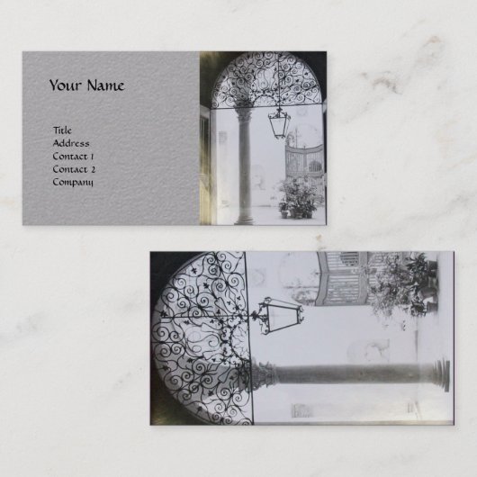 ARCHITECTURAAL INTERIEUR MET IJZEREN DEUR Grijs Pa Visitekaartje (Voorkant / Achterkant)