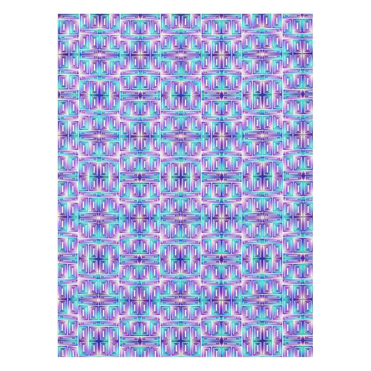 Architecturaal labyrint met Aqua Green en Paars Tafelkleed (Voorkant)