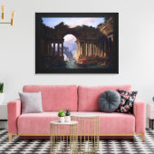 Architecturaal landschap met een kanaal canvas afdruk (Insitu (Woonkamer))