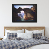 Architecturaal landschap met een kanaal canvas afdruk (Insitu (Slaapkamer))