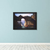 Architecturaal landschap met een kanaal canvas afdruk (Insitu (Houten vloer))