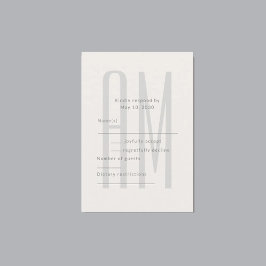 Architecturaal Minimaal Monogram RSVP Kaartje
