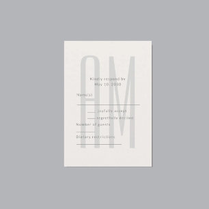 Architecturaal Minimaal Monogram RSVP Kaartje