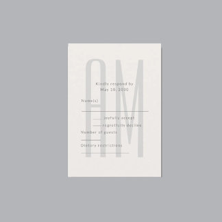 Architecturaal Minimaal Monogram RSVP Kaartje