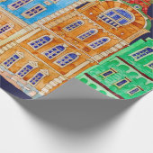 Architecturaal naadloos grenspatroon op een donker cadeaupapier (Hoek)