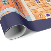 Architecturaal naadloos grenspatroon op een donker cadeaupapier (Rol Hoek)