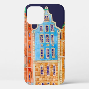 Architecturaal naadloos grenspatroon op een donker Case-Mate iPhone case