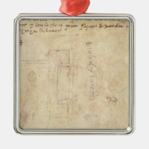 Architecturaal onderzoek met notities metalen ornament