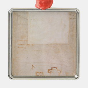 Architecturaal onderzoek met notities metalen ornament