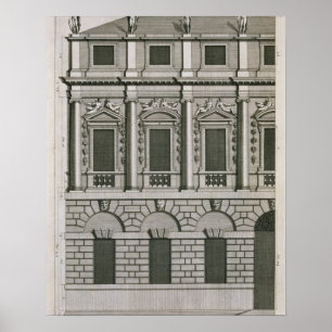 Architecturaal ontwerp waaruit de Palladian-propo  Poster