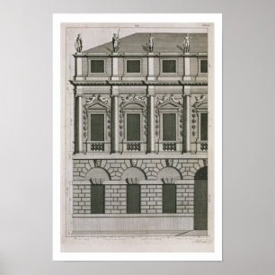 Architecturaal ontwerp waaruit de Palladian-propo  Poster
